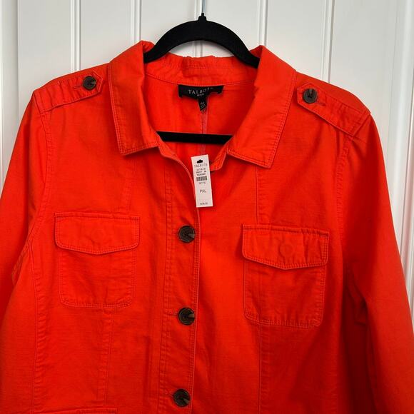 NWT Talbots Montauk Twill Jacket Size XL Petite Safari Utility Preppy Structured - Picture 11 of 13